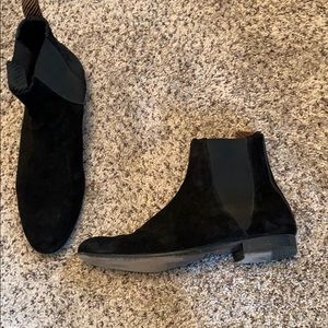 Billy Reid Seville Chelsea Boots (Black Suede)
